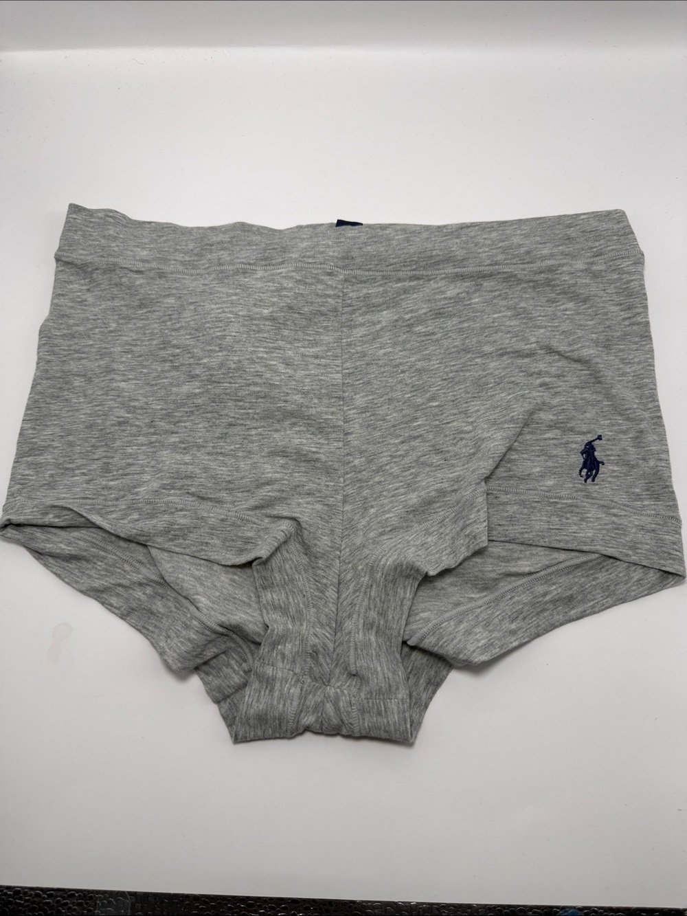 Ralph Lauren Gray Stretch Boy Shorts Briefs with Navy Pony NWOT